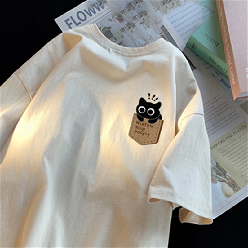 High-Quality Heavyweight 260g Pure Cotton Short-Sleeved T-Shirt for Men, New Summer Trendy Brand Retro Casual Half-Sleeve Printed T-Shirt