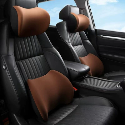 lumbar support, comfortable and breathable car | Waist support - elegant-coffeeone-headrest-one-lumbar-support-one-size-fits-all