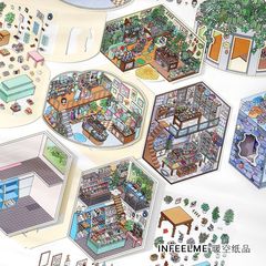 Infeel.Me 今日も営業中 第18弾 2.5D造景ステッカー 手作りミニチュアシーンデコレーション