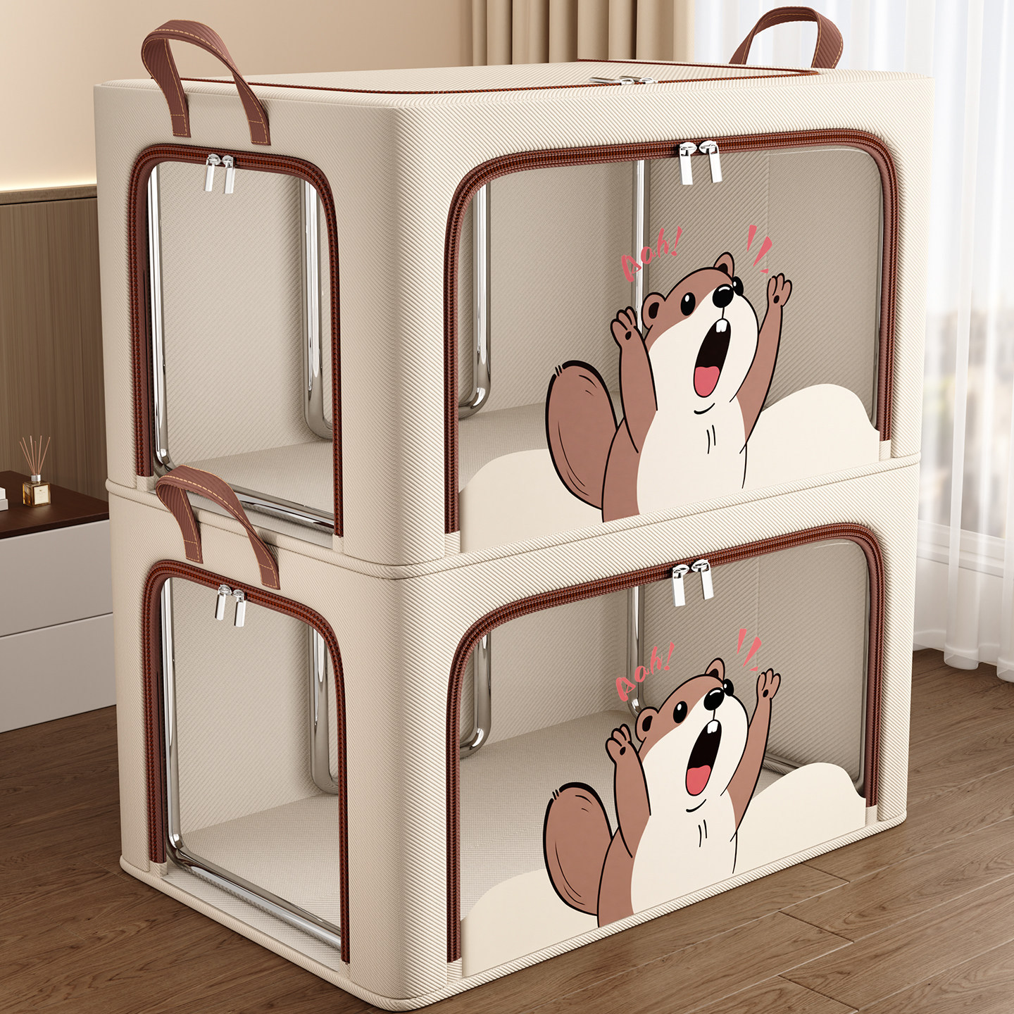 Clothing Storage Box for Home Use, Made of Oxford Fabric, Specifically for down Jackets, Clothes, and Quilts, Foldable Storage Organizer