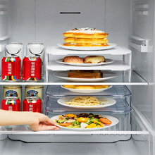 WBZ7冰箱分层置物架2个装内部隔层放菜盘子支架剩菜分隔收纳架