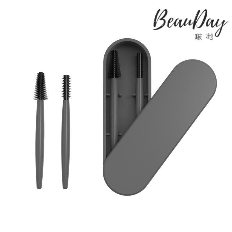 Amazon New products portable silica gel Mascara brush Eyebrow brush loop Repeat Use Remove makeup Mascara brush suit