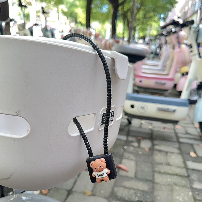 [Fang language] electric battery car basket lock aluminum alloy front basket car basket wire rope key lock anti-theft lock