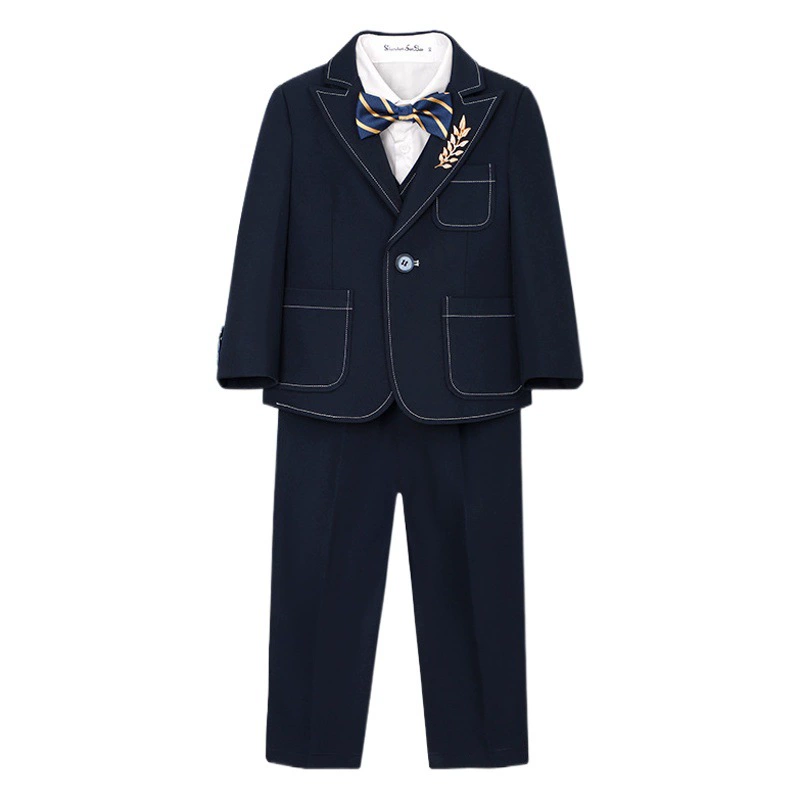 Детский костюм Маленький Костюм Джентльмена для мальчика, костюм-жилет, детское платье для фортепиано для выступлений на банкете