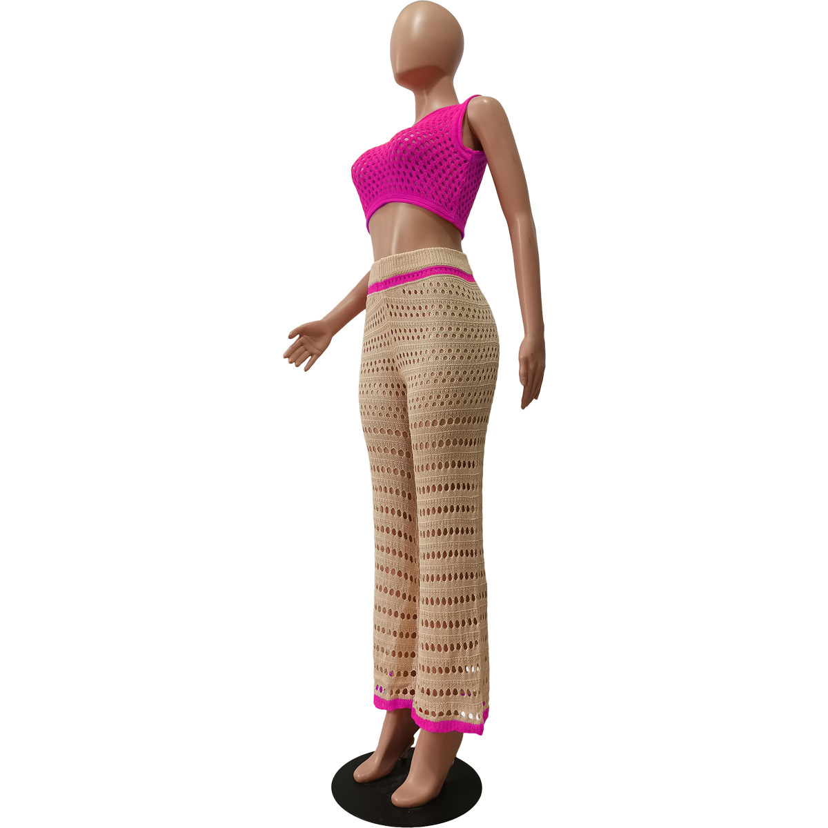 Urban Fashionable Knitted Hand Crochet Outdoor Sports Casual Suit Women Clothing