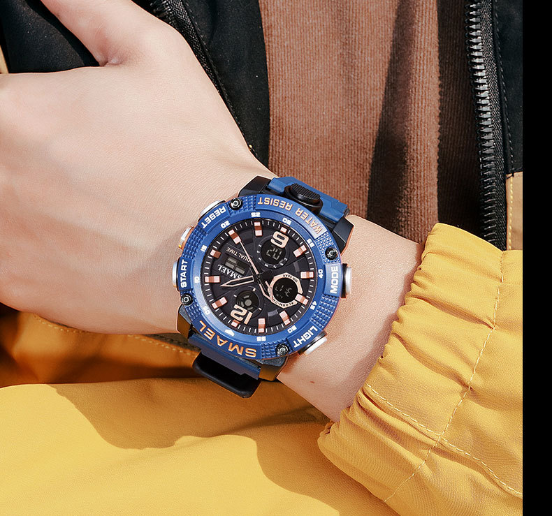 Men's Sports Watch Digital Dual Display Waterproof Electronic_voghion.com