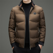 品牌冬季新款男士休闲高档立领羽绒服加厚轻薄保暖90鸭绒外套时尚