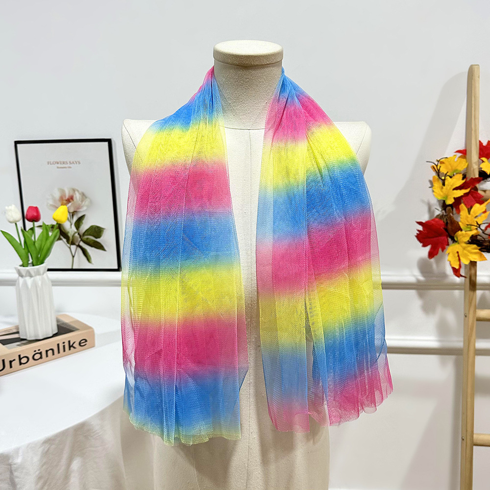 印花网纱面料布渐变色网眼纱批发背景装饰蓬蓬裙纱布料服装面料