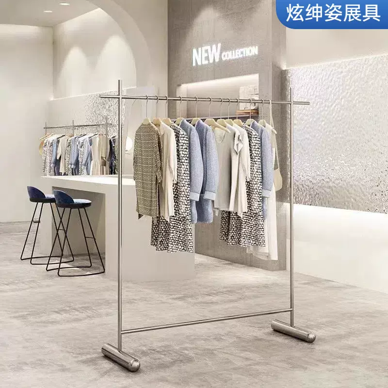 不锈钢服装展示架中岛陈列架工作室女装落地式衣架服装店展示架