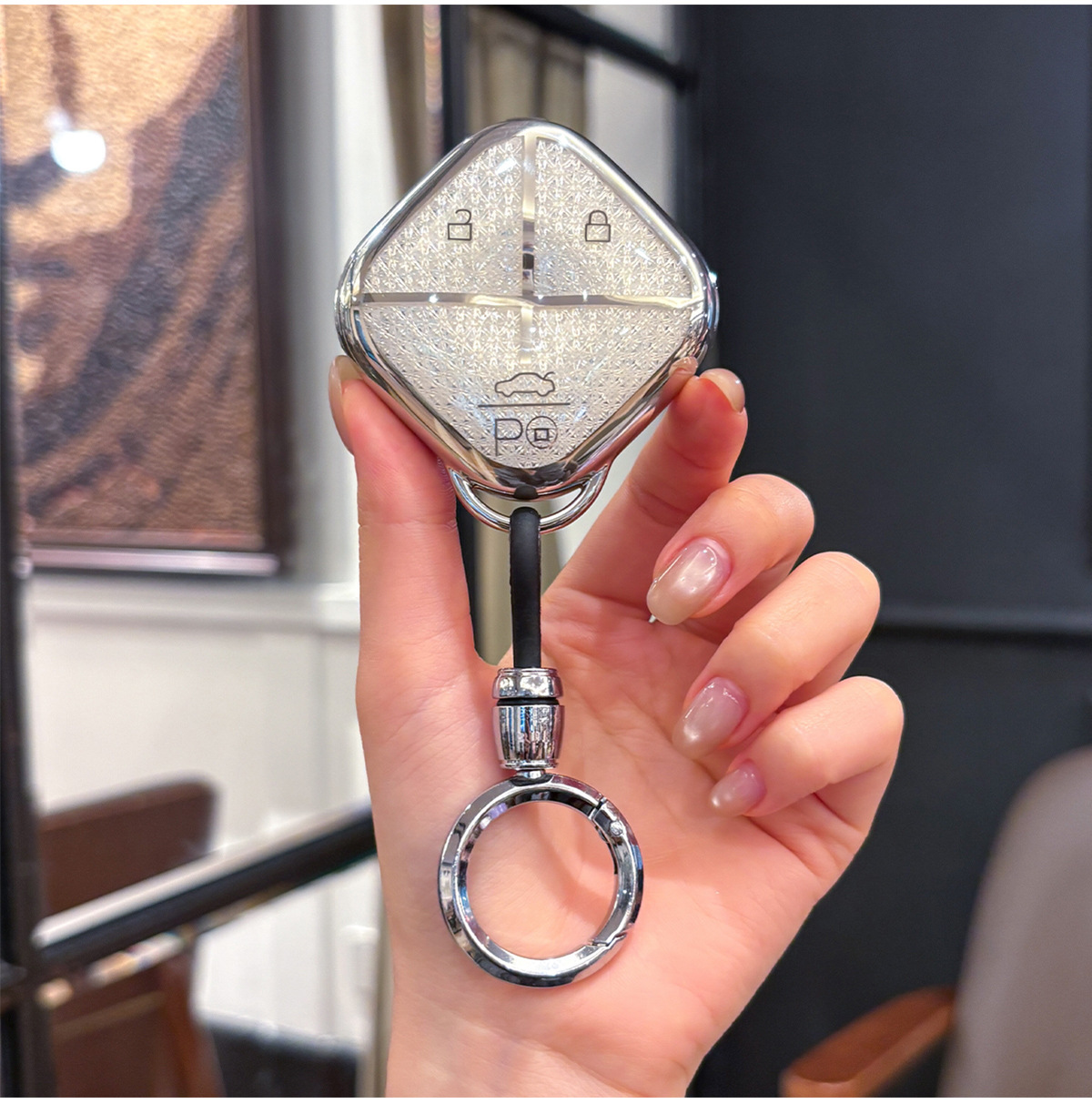 Wuling Plantronics Key Set New Airev Clear Sky Baojun kiwiEV High-end Car Key Case Buckle for Men and Women