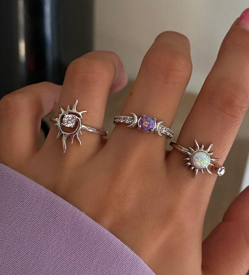 Set di anelli sole e luna viola gioielli firmati donna_voghion.com