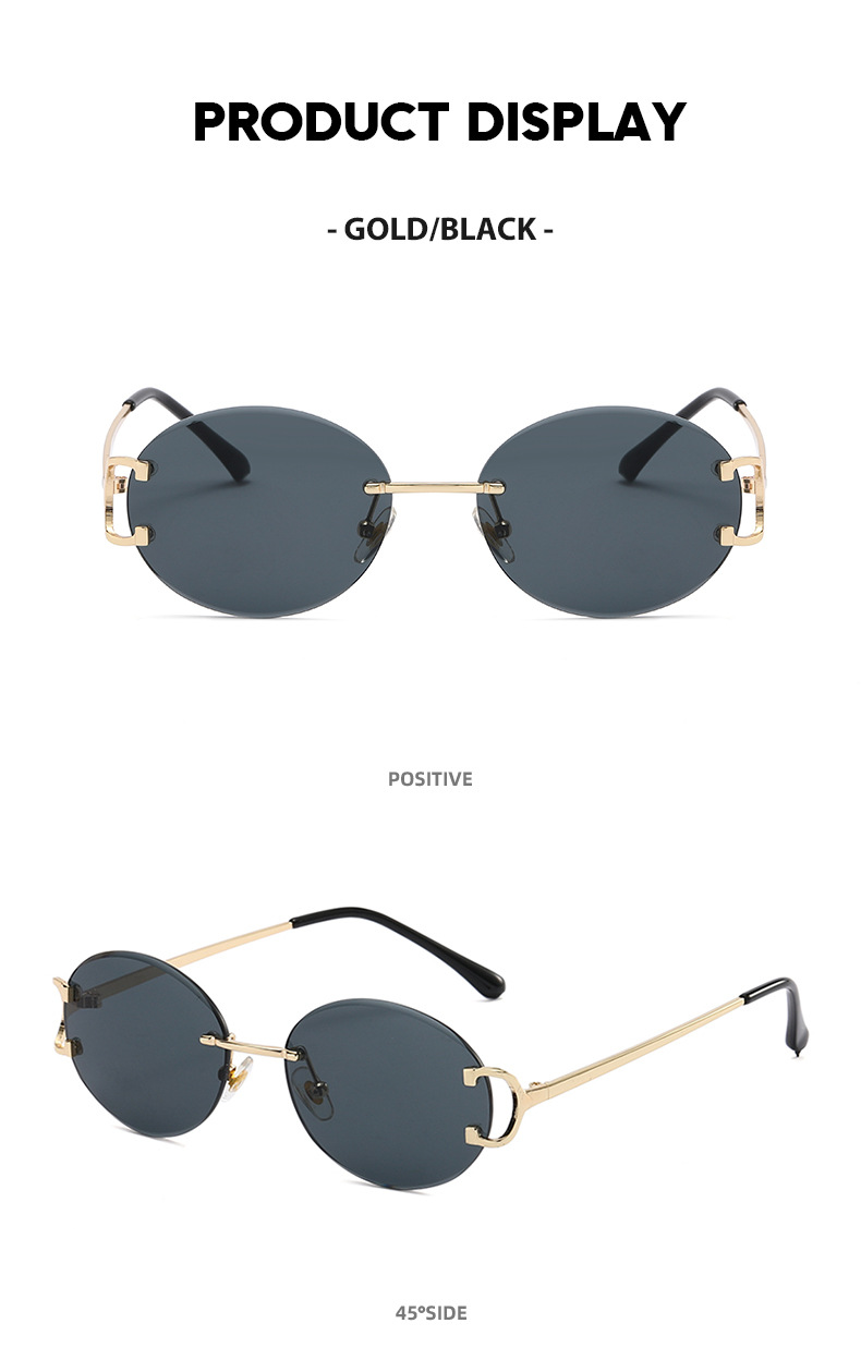 58g Weight Frameless Glasses Structure Sunglasses Classification Modern Style Streetwear Round PC UV400 Protection Round Frame Frameless Women's Sunglasses