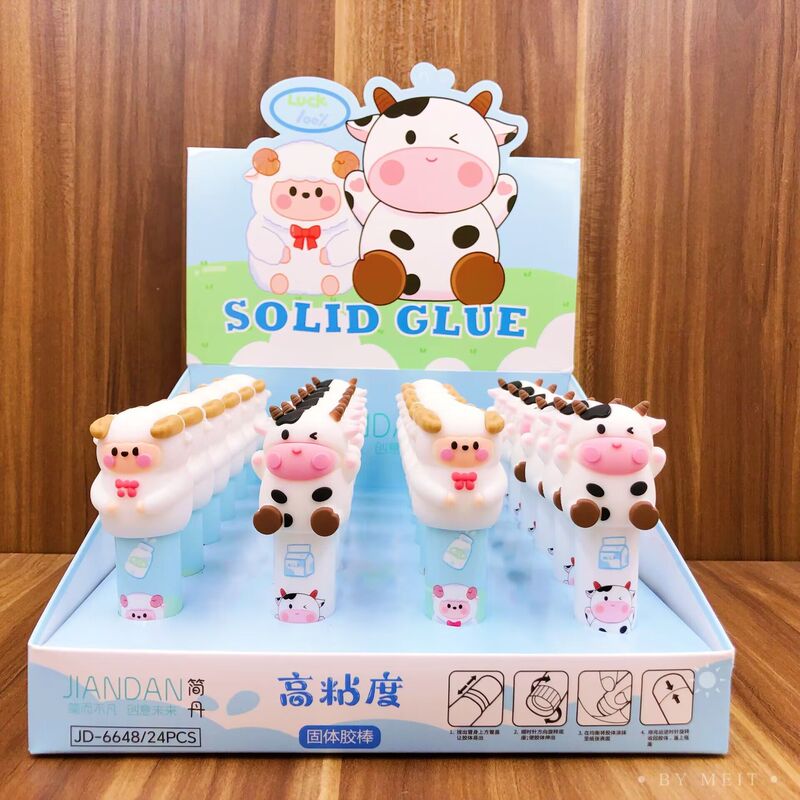 Panda cartoon glue stick can be qiwenchuang 7406 cat claw cartoon glue stick 24 a box