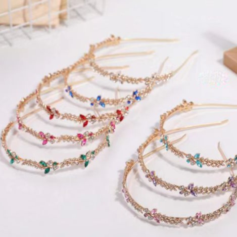 跨境公主彩色发箍头饰水钻女王大气王冠礼服配饰皇冠儿童发饰头箍