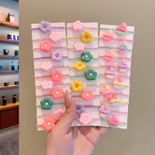 Children's rubber band cute hair band hair accessories hair rope girl's head tied baby headband flower cartoon hair rubber band headband