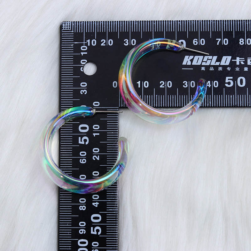 Plating Design 1 Pair Streetwear Transparent Plating Arylic Ear Studs