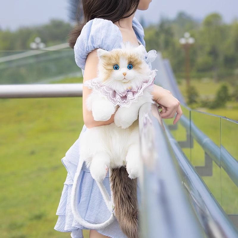 网红同款仿真布偶背包玩偶猫咪女生可爱毛绒公仔双肩包生日礼物|undefined