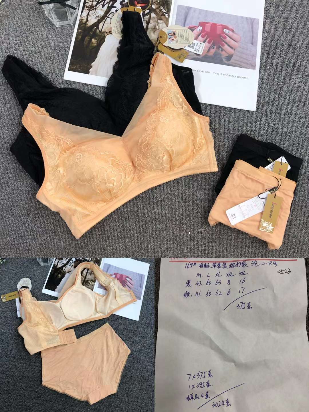 Stock de productos de cola de alta calidad encaje sujetador traje de las mujeres pequeño pecho push up sexy belleza espalda ropa interior traje lote