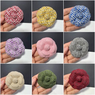 New 6.6cm herringbone pattern small fragrant flower Nibu Super shaped flowers camellia flower jewelry corsage with brooch