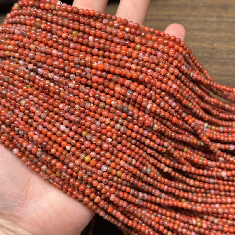 Cuerpo de hierro natural semiacabado, semiacabado, granos de mijo DIY, cuentas de pulsera, collar de cuentas separadoras con perlas rojas y esmeraldas
