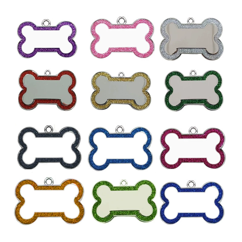 Новая бирка-идентификатор из цинкового сплава для собак, военная бирка, подвеска, аксессуар для ошейника, лазерная гравировка, защита от потери, оптом