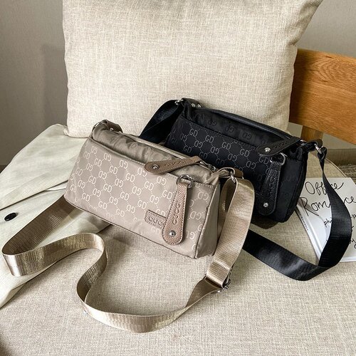 New women's bag fashionable waterproof shoulder crossbody bag nylon cloth waterproof cylinder bag