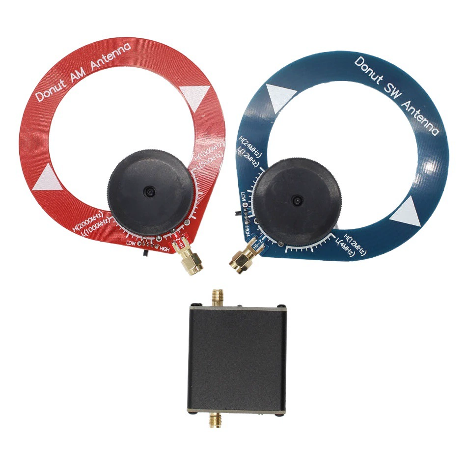 Высокоимпедансовый усилитель для небольшой петлевой антенны рации SDR HackRF One, антенна Donut