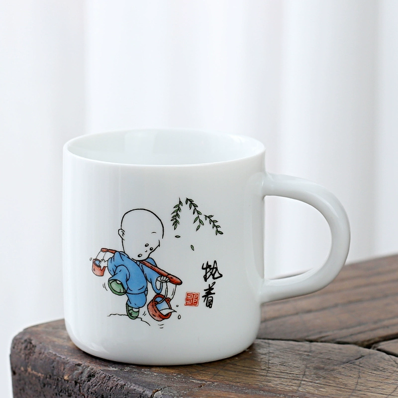 1VPK белая porcelain чашка чая керамическая для мастера чая, подождав, чтобы использовать резинку против ожогов, 6 установленных бокалов