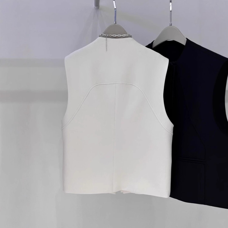 法式洋气女士西服马夹2025春秋新款宽松西装圆领马甲背心外穿上衣|undefined