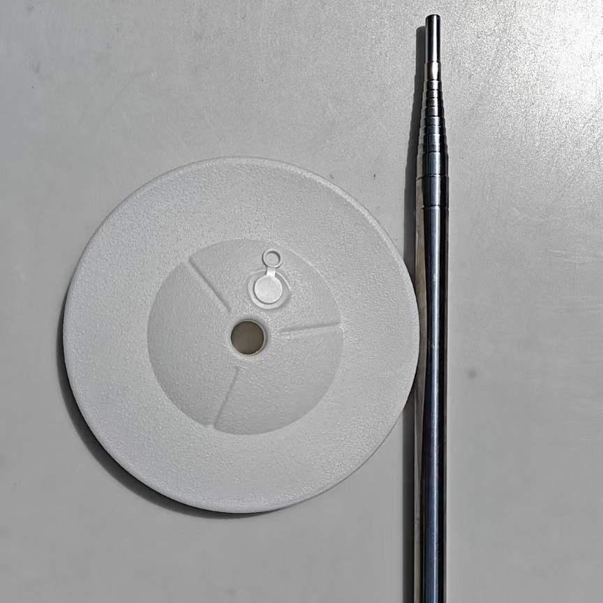 Толстая 3-метровая телескопическая штанга + маленькое круглое основание (1 комплект) без вилки