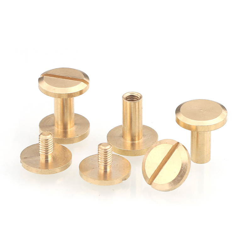 [m4] Copper flat head one-letter rivets locking screws belt decoration photo album account book recipe rivet lock buckle