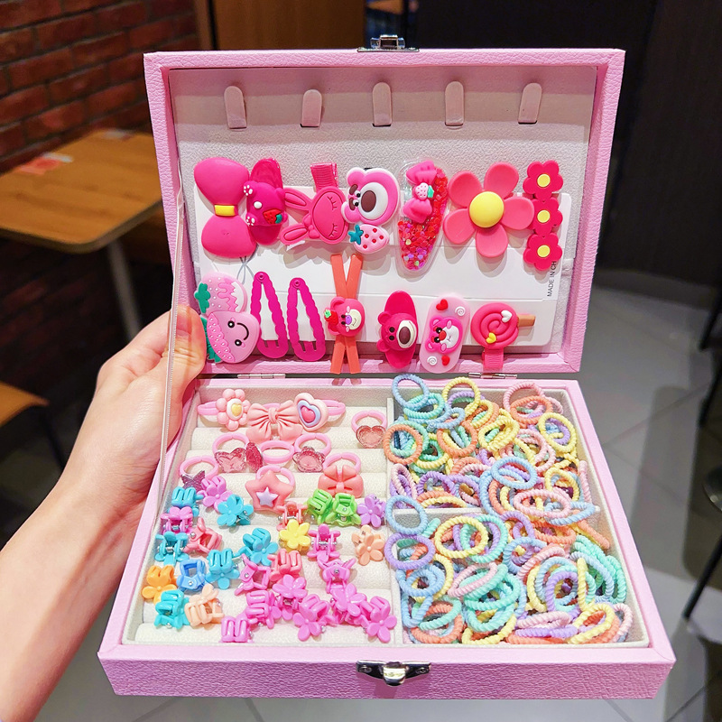 Caja de regalo para niños Jewelry Set linda niña pequeña regalo de cumpleaños princesa cabello cabello cuerda caja de joyería de alta gama