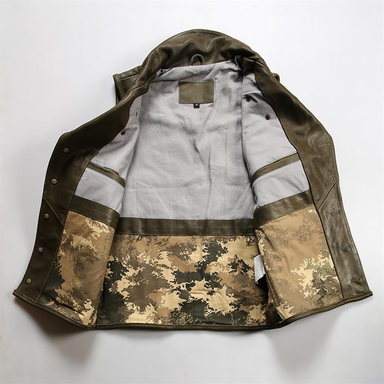 Description Picture 5 of item2024 New Spring Autumn Men's Casual Hunting Genuine Leather Sleeveless Coats Male Lapel Multi-pocket Thick Cowhide Vests