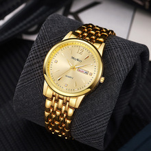 McyKcy品牌钢带合金商务手表显示日历星期跨境批发休闲双历石英表