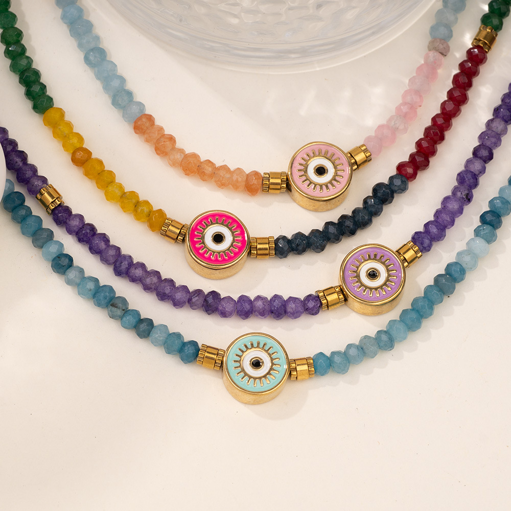 20g Weight Titanium Steel Pendant Material Necklace Classification Natural Stone Chain Material Beaded Chain Chain Type 1 Piece Quantity Holiday, Daily Occasion 304 Stainless Steel, natural stone Material Round Pattern All Seasons Season Women's Gender Vacation, Classic Style Style Vacation Classic Style Round 304 Stainless Steel Natural Stone Beaded Chain Necklace In Bulk 3