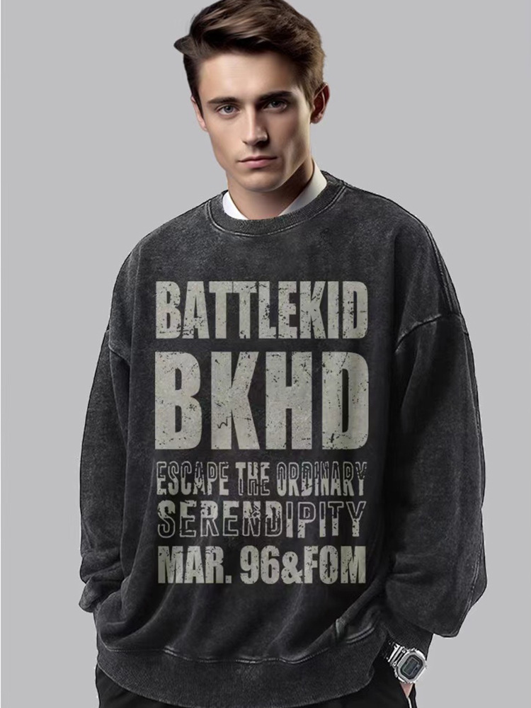 2026 letras de impresión camiseta de moda casual cuello redondo hombre y mujer chaqueta de manga larga abrigo suelto camiseta de tamaño grande versátil