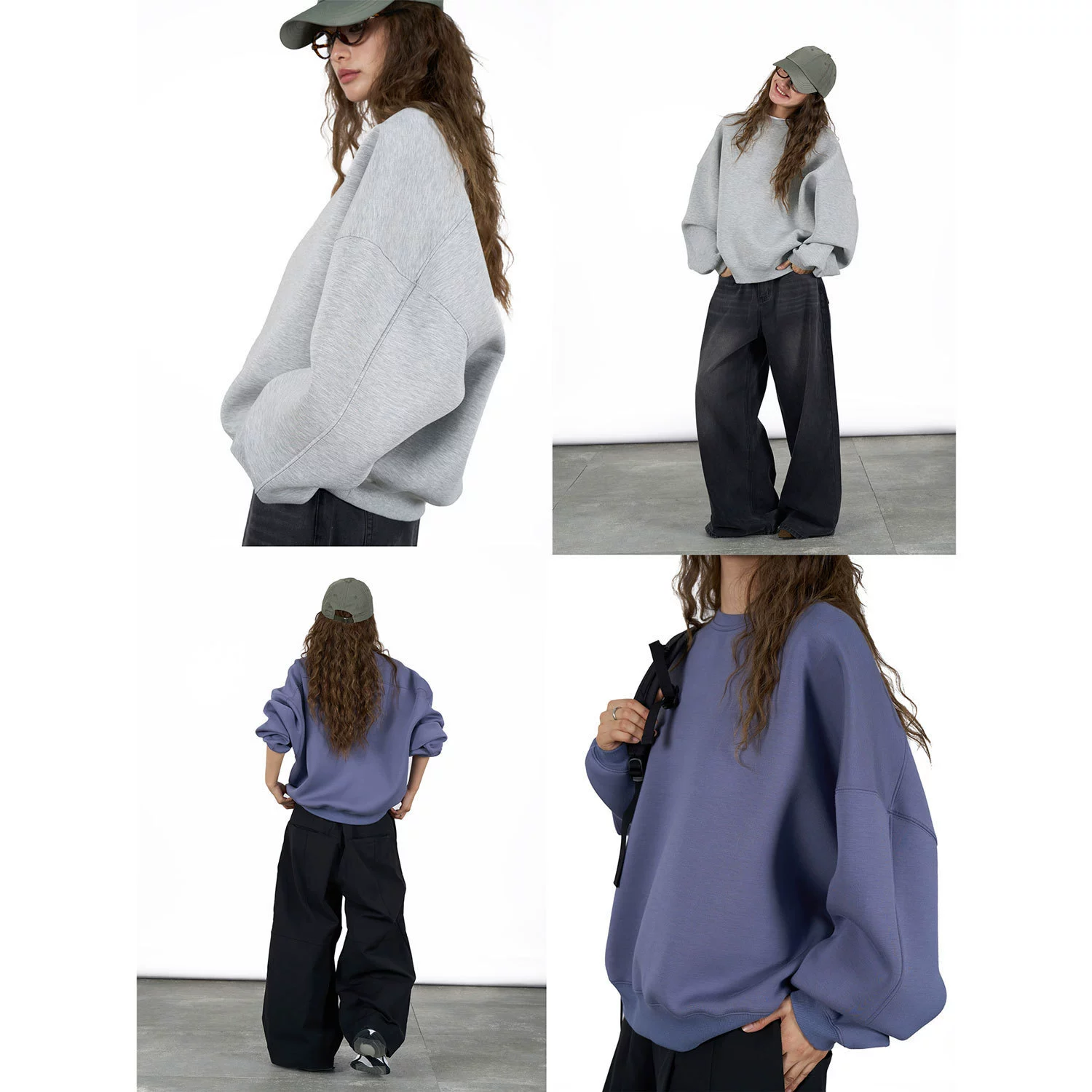 Осенне-зимний новый простой свитшот в корейском стиле с воздушным слоем, мягкий и восковой эластичный топ свободного силуэта Q для женщин