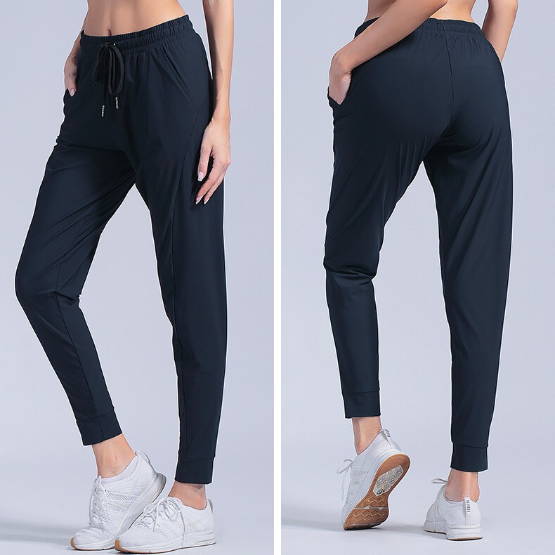 Sports Pants Women's Loose Thin Quick-drying Air-conditioning Silk Ice Pants Leg-toe Gym Running Pants Summer High Waist Yoga Pants