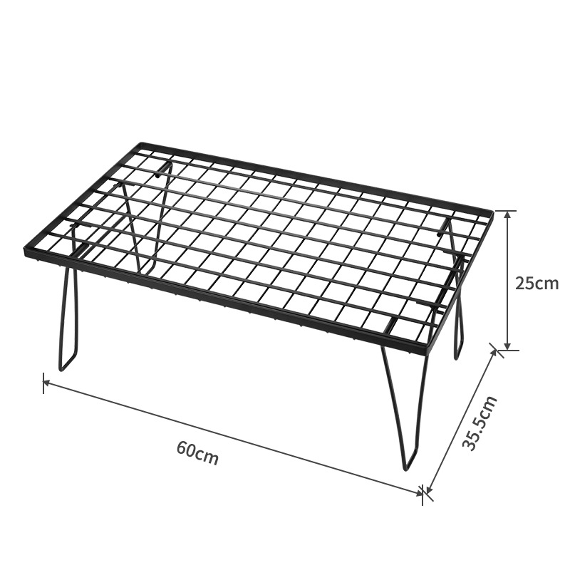 Portable Folding Iron Wire Mesh BBQ Table 1