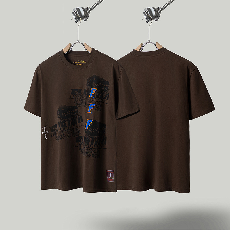 Travis de manga corta M mark Scott pequeño pato amarillo cactus relámpago rap tour TS pareja conjunta camiseta de hip-hop