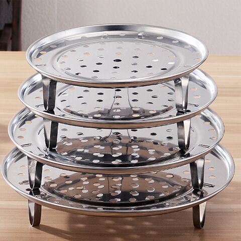 Stainless steel steamer steamer water-proof steamer steamer rack pot grate household steamer kitchen steamed bread steamed bun with tripod