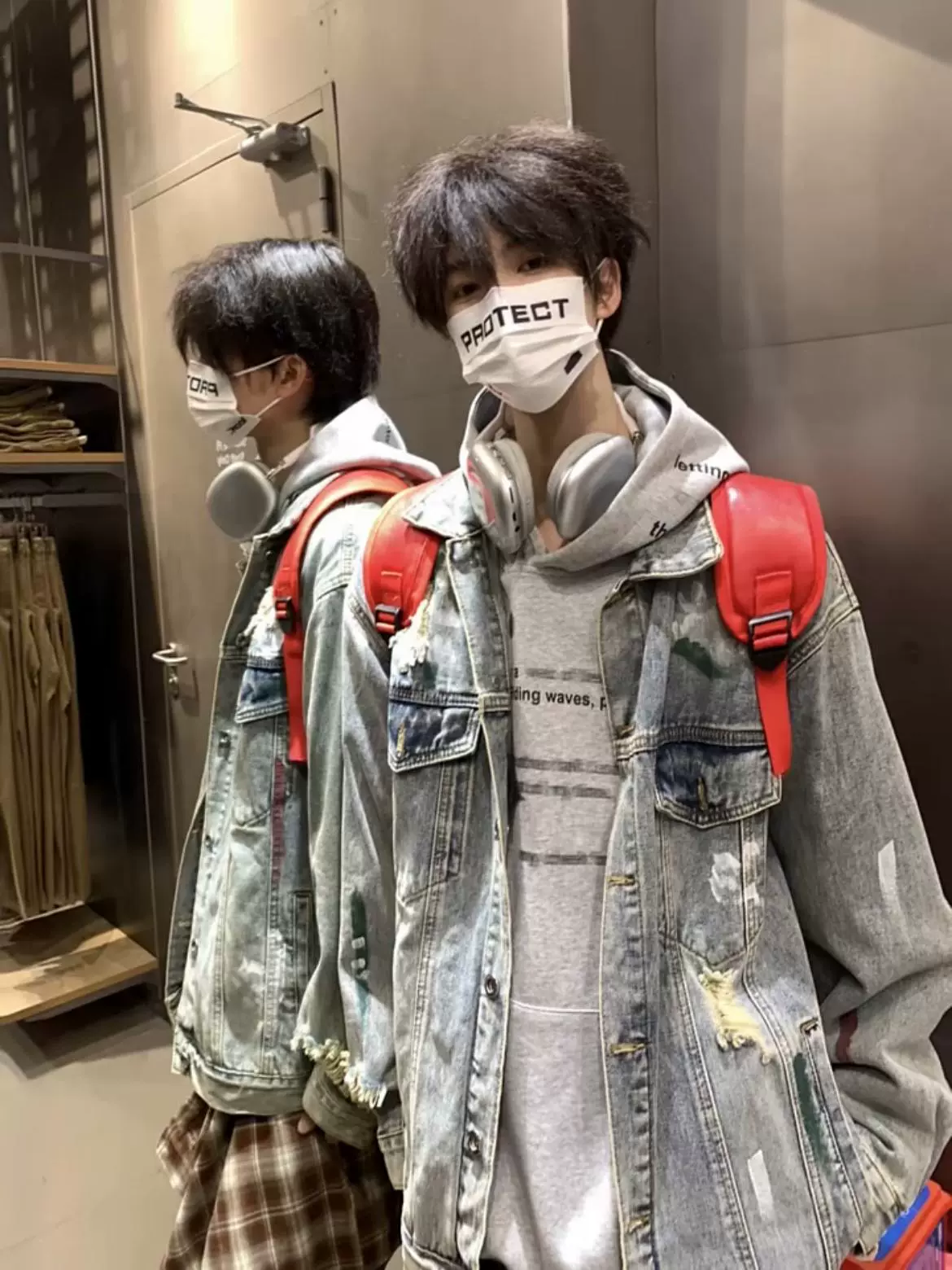 Осенние и зимние новые европейские и американские высокие улицы FOG дыры чернильные джинсовые куртки