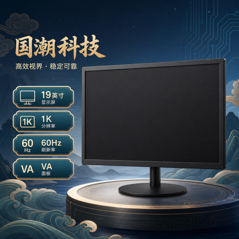 Office and gaming computer monitor 19 inches 1K60Hz flat VA panel 16:10 with bezel LCD screen