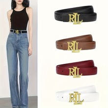 新款字母平滑扣RLL2.5cm宽女士腰带个性经典时尚皮带跨境直播批发