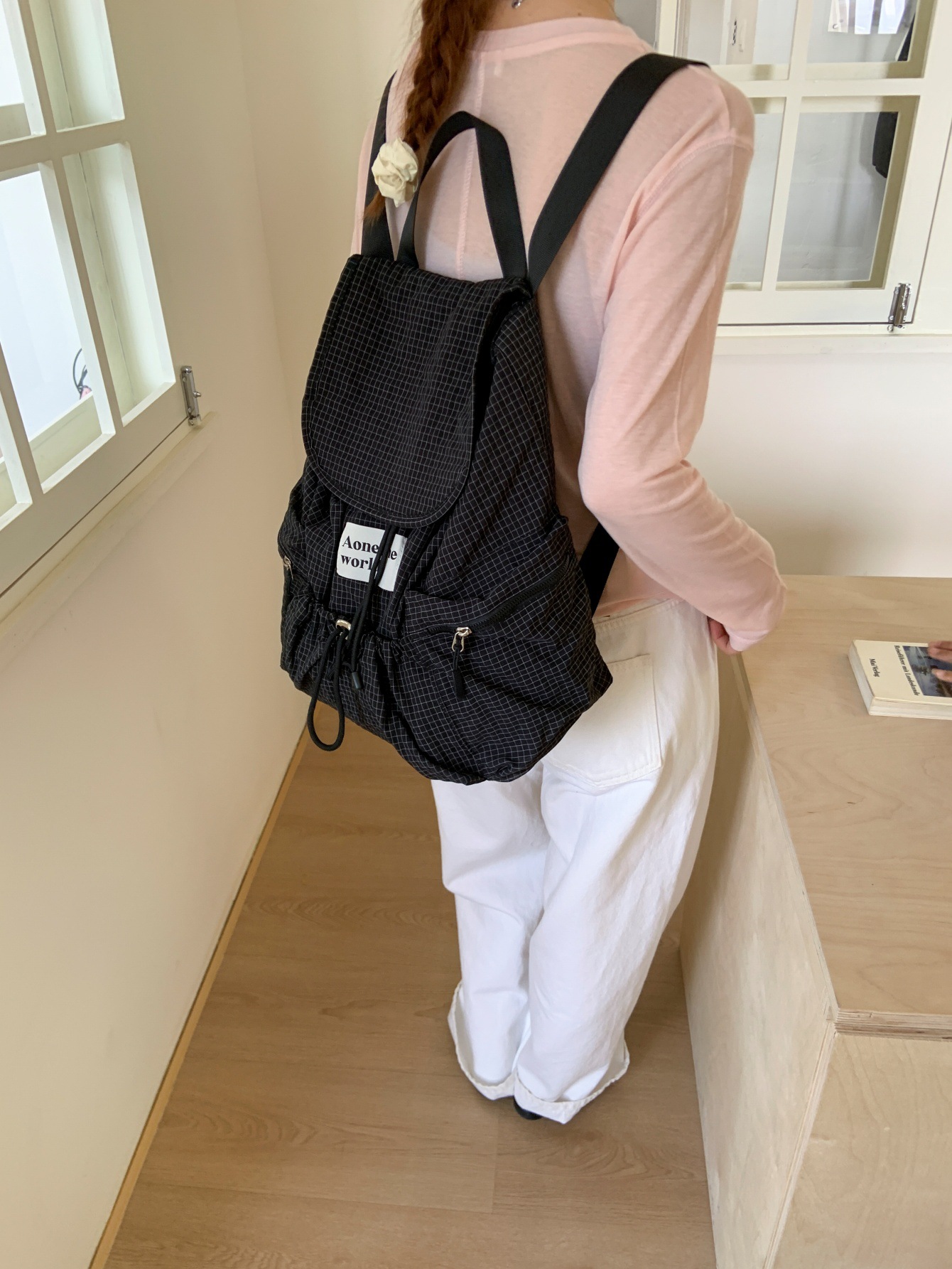 Cross-Border New Plaid Backpack Design, Casual Large-Capacity Travel Bag, Lightweight Backpack, Korean Style Backpack, Versatile