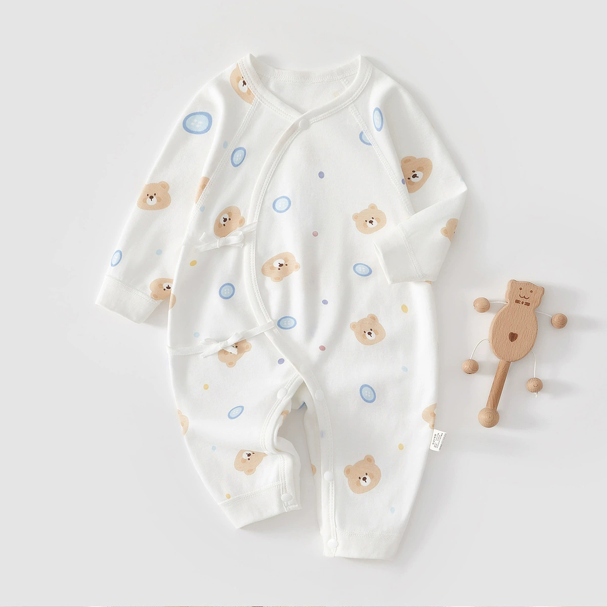 Детские комбинезоны, весенне-осенняя одежда для новорожденных из чистого хлопка с длинными рукавами, одежда для ползания для мальчиков и девочек, нижнее белье для младенцев и малышей.