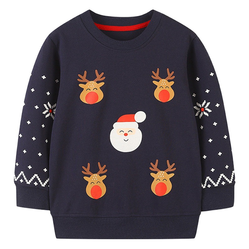Otoño nuevos niños suéter de estilo europeo y americano los Elk impreso bebé Navidad vestir prendas exteriores superior