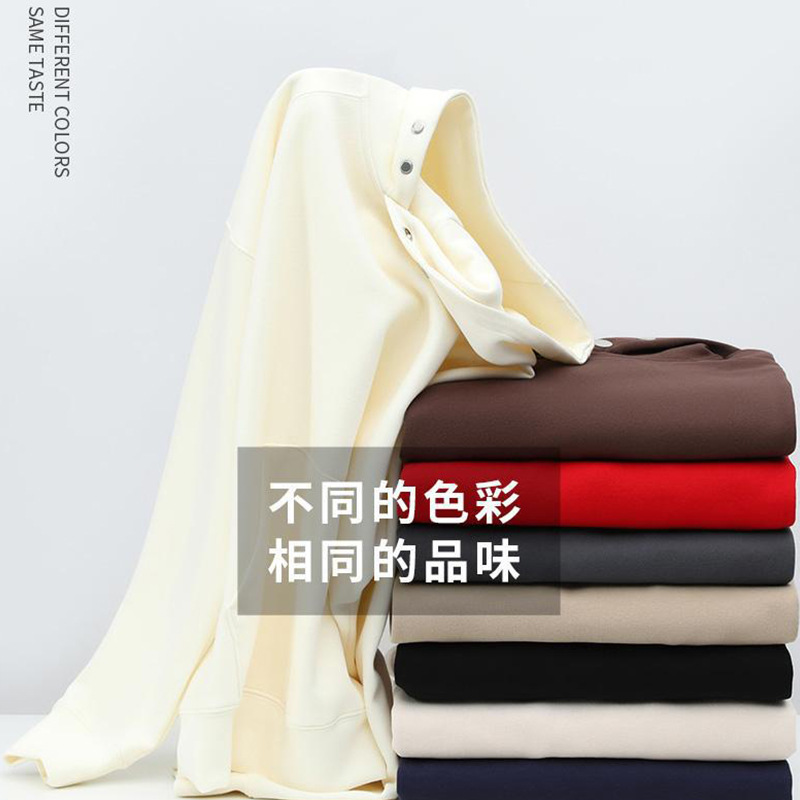 Suéter suéter con botones logotipo impreso personalizado bordado grupo ropa de trabajo manga larga con capucha publicidad camisa ropa de clase personalizada