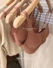 METWO French small square neck latex bra, seamless, no wires, ultra-thin push-up all-in-one adjustable bra for women