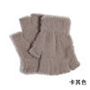 Velvet demi-season gloves, keep warm set for elementary school students for beloved, increased thickness, fingerless
